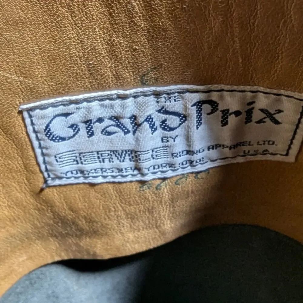 Grand Prix Black Leather Knee High Pull On Show Equestrian Riding Boots Sz 6